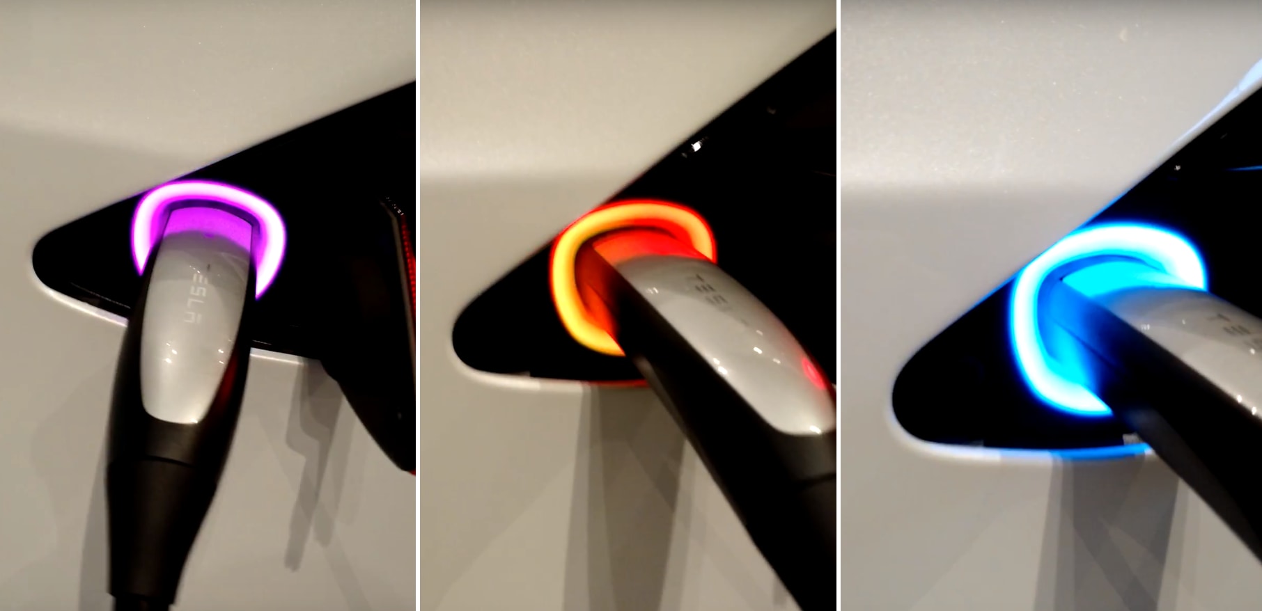 Tesla Rainbow 충전 포트 라이트 부활절 달걀