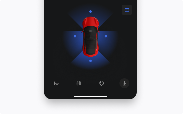 Tesla 앱의 카메라 보기