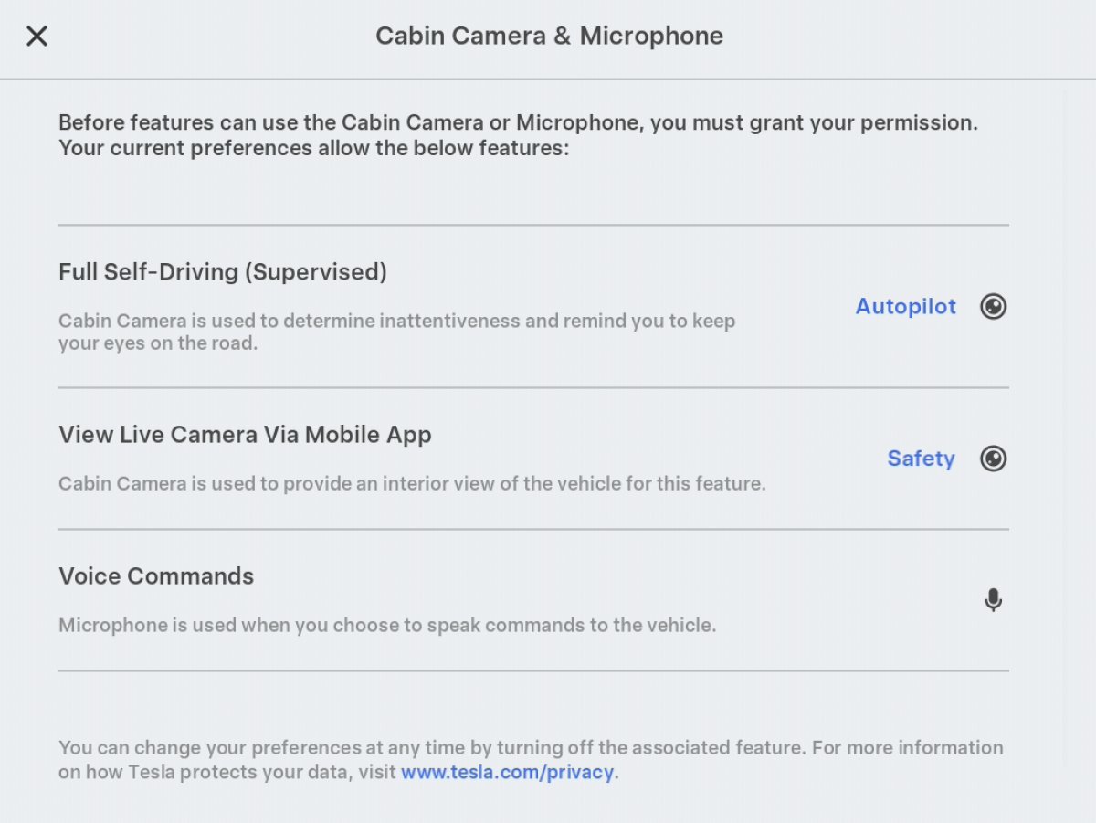 Privacy Section Now Lists Microphone