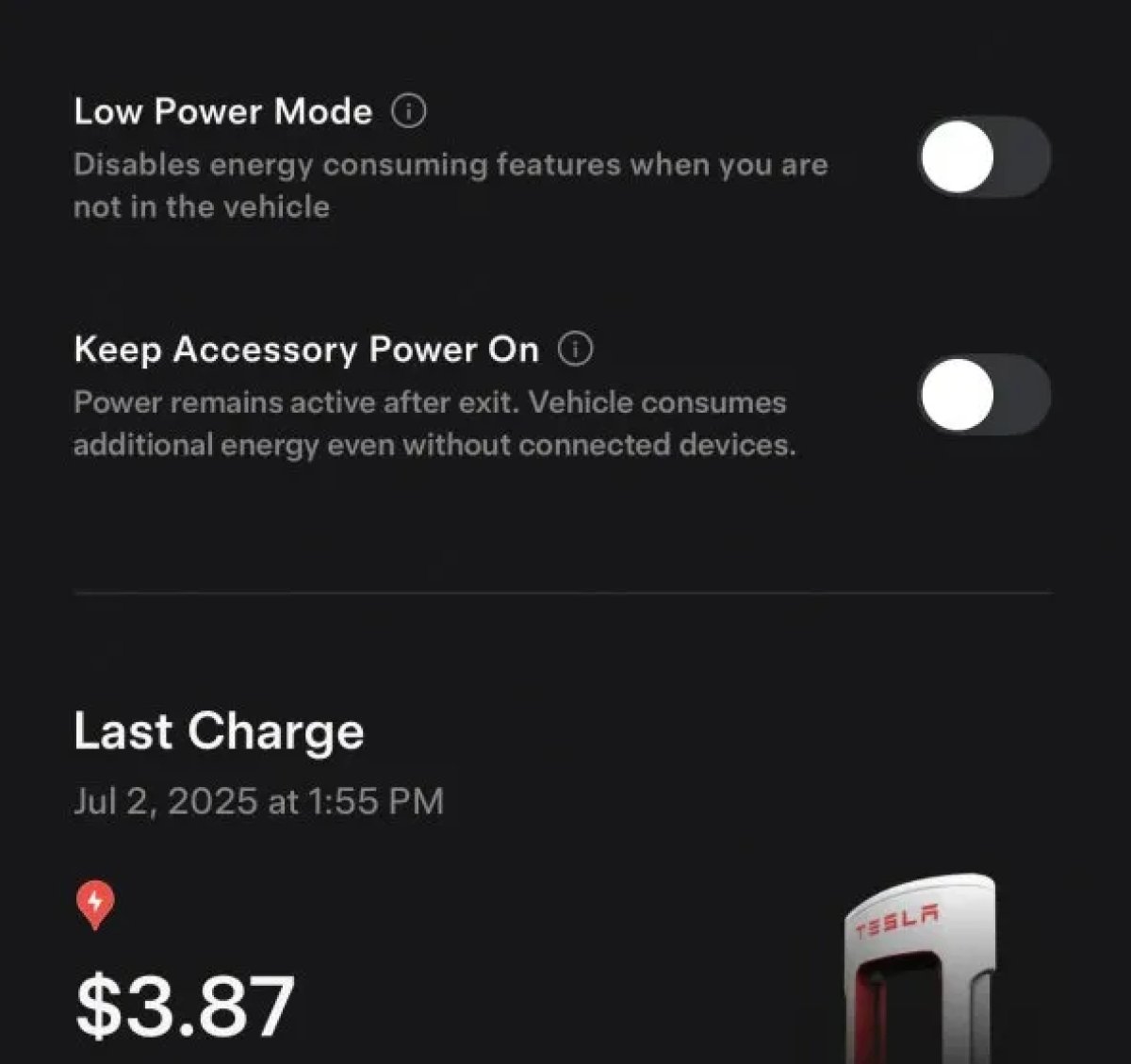 액세서리 전원 켜기 앱 제어