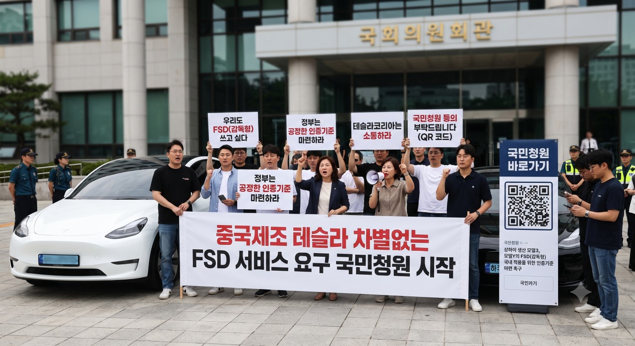 중국산 테슬라 오너들, FSD 국내 적용 촉구 국민청원 돌입… 